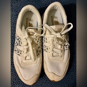 New Balance Women's 237 Cream Sneakers with Gray Snow Leopard Print Accents